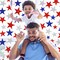 6 Sheets Glitter Stars Window Clings Patriotic Glitter Blue Red White Stars Window Stickers Double-Sided 4th of July for Party Supplies